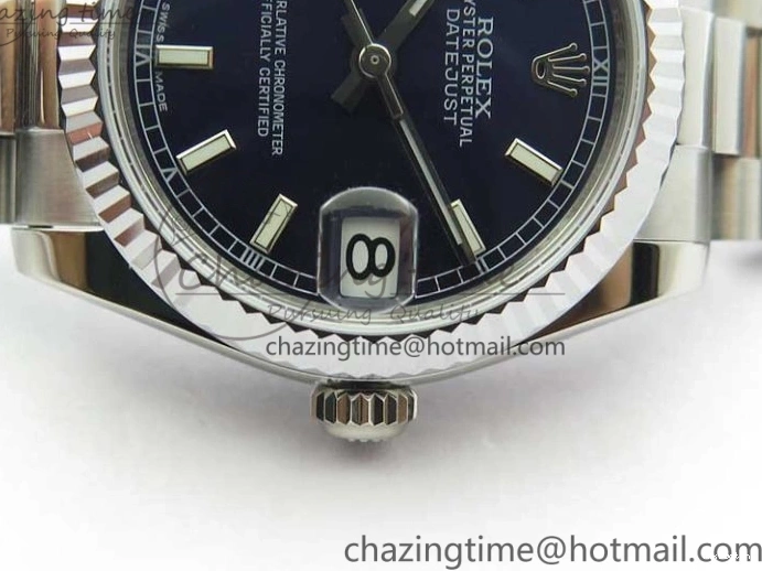 Datejust President 178274 Best SS on Dial SEIKO Bracelet SS Stick NH05A Markers Edition 31mm GSF Blue 0301
